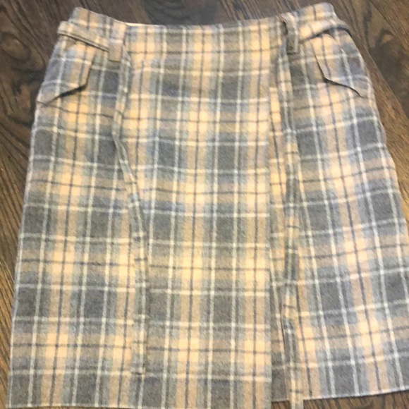Talbots Dresses & Skirts - - Talbot’s skirt tan and gray plaid size 10
